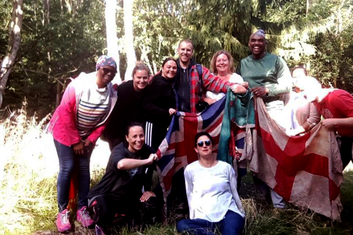 Image of Staff paintballing